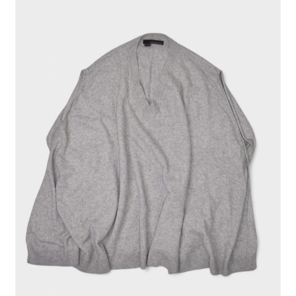 360 Cashmere Sweater Womens XS Grey Poncho Shawl Tunic V Neck Oversized